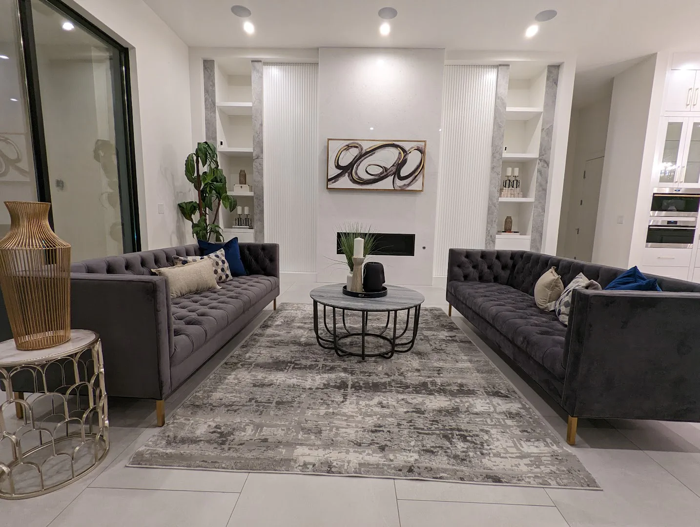 Contemporary family room setup for home staging in Las Vegas